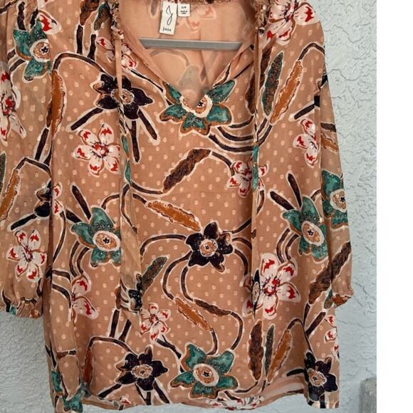 Joie Tops - Joie Women's Delicate Blouse - Floral Print, Tie Neck, Size Small